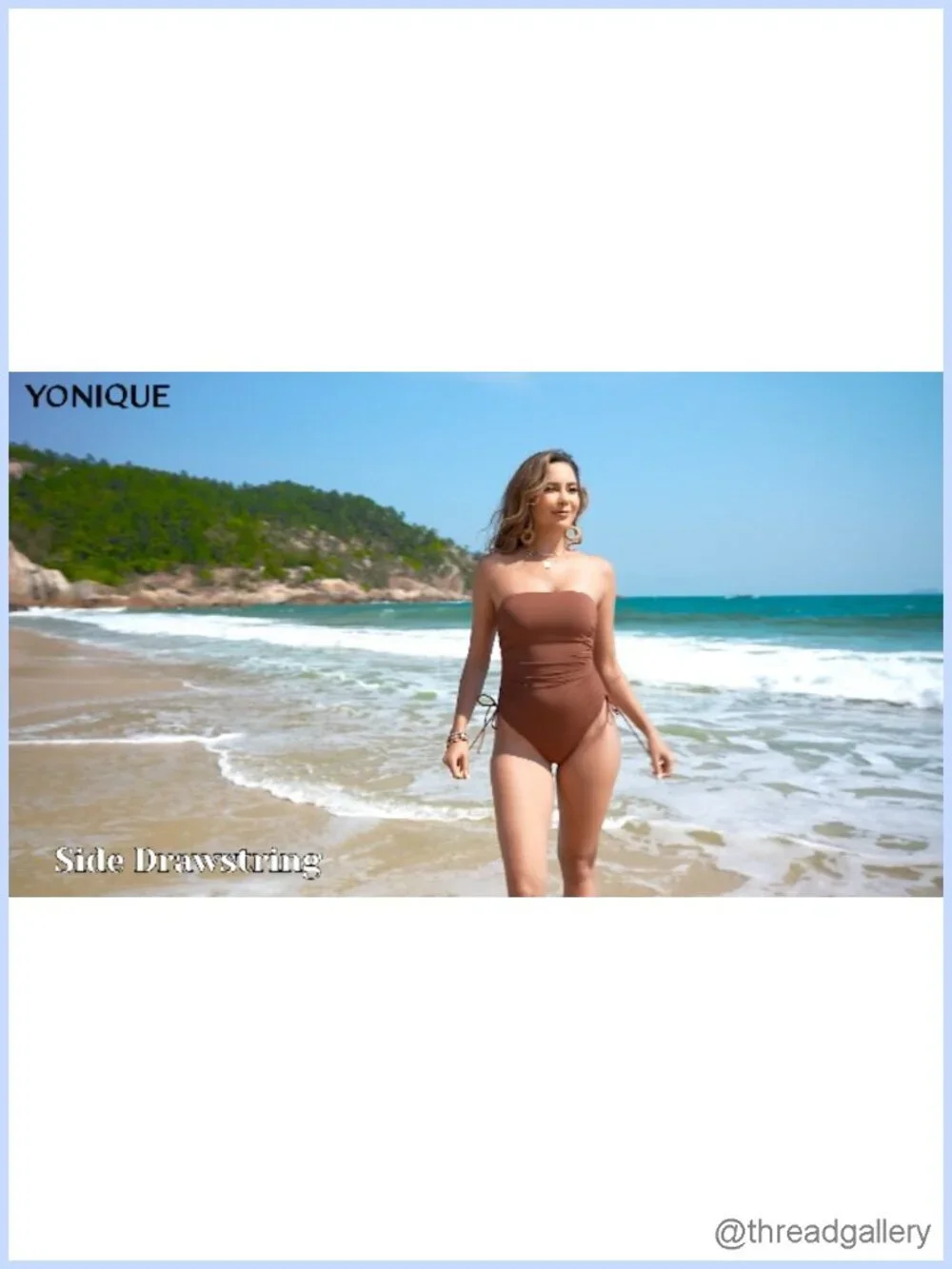 Strapless One Piece Swimsuit Tummy Control Bandeau Bathing Suit